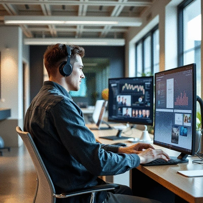 User utilizing digital marketing tools
