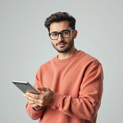 User with a digital marketing tool