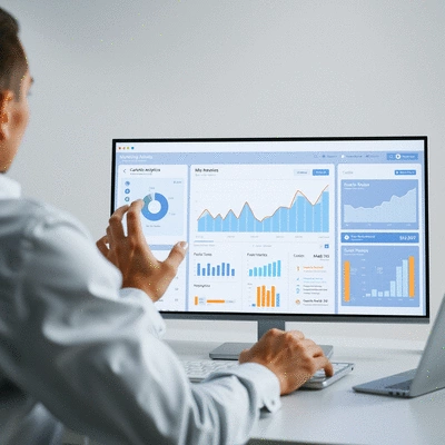 User interacting with a marketing analytics dashboard