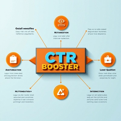 Visual breakdown of CTR Booster features and benefits