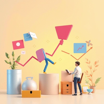 Illustration of digital marketing success